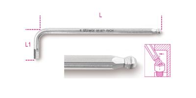 Beta Haakse stiftsleutels met kogelkop, vervaardigd uit roestvast staal 96BPINOX 7 - 000961447