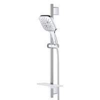 GROHE Rainshower Smartactive 130 Cube Glijstangset - 60cm - vierkante handdouche - 3 straalsoorten - gladde doucheslang - met zeepschaal - chroom 26584000 - thumbnail