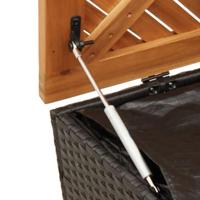 Tuinbox 220x50x54 cm poly rattan en acaciahout zwart - thumbnail