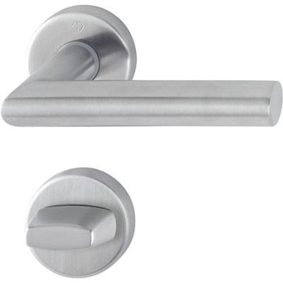Hoppe deurkruk met wc-rozet - Amsterdam - deurdikte 37/42mm - RVS