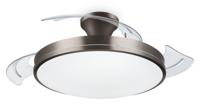 Philips LED Atlas Plafondventilator 28 W, 35 W (Ø x h) 490 mm x 418 mm Nikkel Met lamparmatuur, Timer - thumbnail