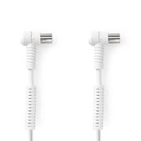 Coaxkabel | IEC (Coax) Male | IEC (Coax) Female | Vernikkeld | 120 dB | 75 Ohm | Viervoudig Afgeschermd | 1.50 m | Rond | PVC | Wit - thumbnail