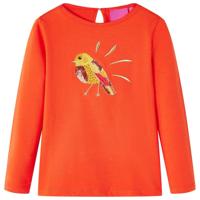 VidaXL Kindershirt met lange mouwen 128 donkeroranje - thumbnail
