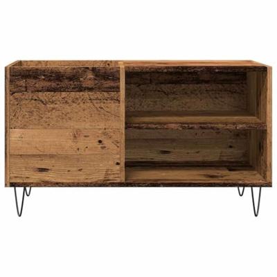 Platenkast 84,5x38x48 cm bewerkt hout oud houtkleurig Platenkast 84,5x38x48 cm bewerkt hout oud houtkleurig