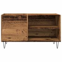Platenkast 84,5x38x48 cm bewerkt hout oud houtkleurig - thumbnail