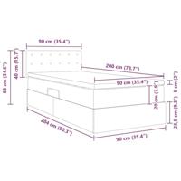 Opbergbed met LED met matras Donkergroen 90 x 200 cm Fluweel - thumbnail