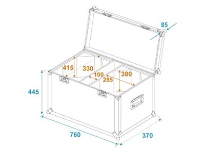 Roadinger ROADINGER Flightcase 2x LED THA-100F/THA-120PC