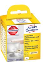 Avery-Zweckform Rol met etiketten 82 x 28 mm Papier Wit 260 stuk(s) Permanent hechtend Adresetiketten AS0722370 - thumbnail