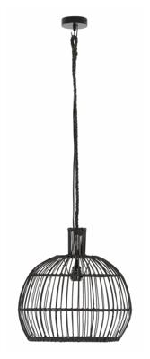 MUST Living Hanglamp 'Las Salinas' Rotan, 40cm, kleur Zwart MUST Living Hanglamp 'Las Salinas' Rotan, 40cm, kleur Zwart