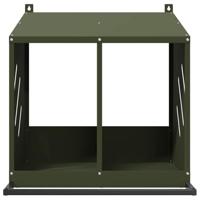 Kippennestkastje met 2 vakken olijfgroen metaal - thumbnail