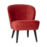 WOOOD Fauteuil 'Sara' Velvet, kleur Raspberry - thumbnail