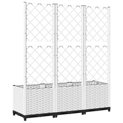 VidaXL Plantenbak met latwerk 120x40x136 cm polypropeen wit