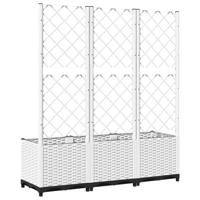 VidaXL Plantenbak met latwerk 120x40x136 cm polypropeen wit - thumbnail
