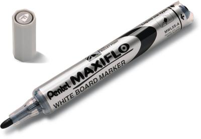 Whiteboardmarker Pentel MWL5S Maxiflo rond 1mm zwart