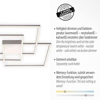 Just Light 14713-55 LED-plafondlamp LED 48 W Staal Just Light 14713-55 LED-plafondlamp LED 48 W Staal
