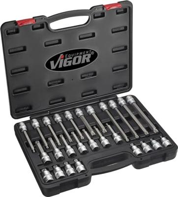 VIGOR doppenset screwdriver insert sort. 26tlg. 1/2" - thumbnail
