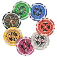 Poker/blackjack set met 600 chips aluminium - thumbnail