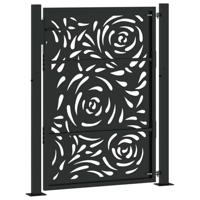Poort met vlamontwerp 100x125 cm staal zwart - thumbnail