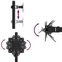 Monitorstandaard dubbel VESA 75/100 mm staal zwart - thumbnail