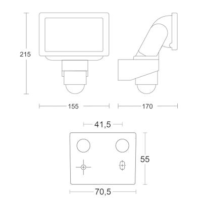 Steinel sensor-led-buitenspot ls 150 s zwart met bewegingsmelder - 052546
