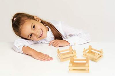 Small Foot houten kratjes klein 10x8x5,5cm, set van 3