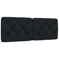 Hoofdbordkussen 140 cm stof zwart - thumbnail