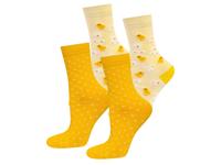 Soxo 2 paar sokken met paasmotieven (Geel, 36-40) - thumbnail