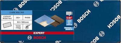 Bosch Accessoires Expert M480 schuurnet voor vlakschuurmachines 93 x 186 mm, K400 - 1 stuk(s) - 2608900760 Bosch Accessoires Expert M480 schuurnet voor vlakschuurmachines 93 x 186 mm, K400 - 1 stuk(s) - 2608900760