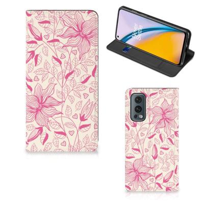 OnePlus Nord 2 5G Smart Cover Pink Flowers OnePlus Nord 2 5G Smart Cover Pink Flowers