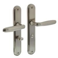 Intersteel Deurkruk Bjorn op schild met toilet-/badkamersluiting 63/8 mm - nikkel mat - thumbnail