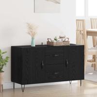 Dressoir met lade Zwart Eiken 100 x 36 x 60 cm Bewerkt hout - thumbnail
