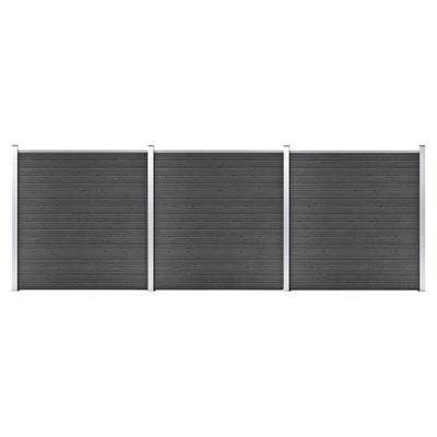 Schuttingpanelenset 526x186 cm HKC zwart