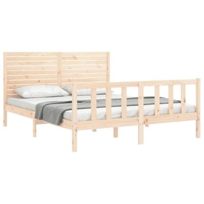 Bedframe met hoofdbord massief hout