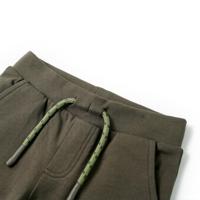 Kindershorts met trekkoord 104 donkerkaki - thumbnail