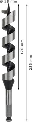 Bosch Accessoires Houtslangenboor, zeskant 28 x 160 x 235 mm, d 11,1 mm 1st - 2608597637