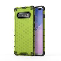 Honingraat schokbestendig PC + TPU Case voor Galaxy S10 PLUS (groen) - thumbnail