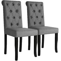 Eetkamerstoelen 2 st stof donkergrijs - thumbnail