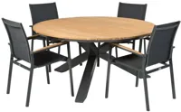 Tierra Outdoor diningset orbital teak foxx charcoal - thumbnail