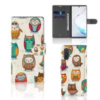 Samsung Galaxy Note 10 | Telefoonhoesje | Met pasjeshouder | Vrolijke Uilen - thumbnail