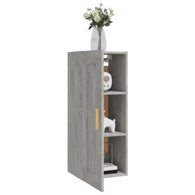Wandkast 35x34x90 cm bewerkt hout betongrijs Wandkast 35x34x90 cm bewerkt hout betongrijs