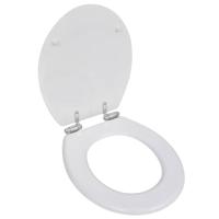 VidaXL Toiletbril soft-close simpel ontwerp mdf wit - thumbnail