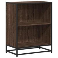 Boekenkast 60x35x76 cm bewerkt hout bruin eikenkleur - thumbnail