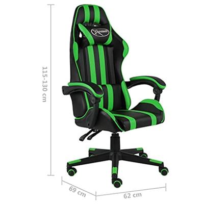 Racestoel kunstleer zwart en groen
