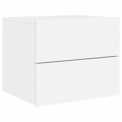 Nachtkastje met LED-verlichting wandgemonteerd wit