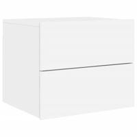 Nachtkastje met LED-verlichting wandgemonteerd wit - thumbnail