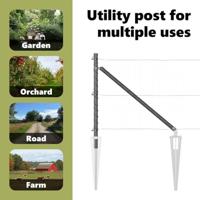 VidaXL Afrasteringspaal 13 pcs grijs staal - thumbnail