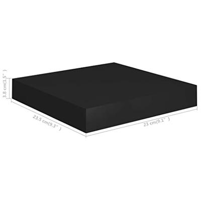 Wandschap zwevend 23x23,5x3,8 cm MDF zwart
