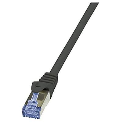 LogiLink CQ3063S RJ45 Netwerkkabel, patchkabel CAT 6A S/FTP 3.00 m Zwart Vlambestendig, Snagless 1 stuk(s)
