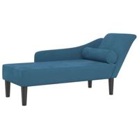 Chaise longue met kussens fluweel blauw - thumbnail