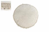 Kussen "Lisa" crème stof rond 40x40x2cm - thumbnail